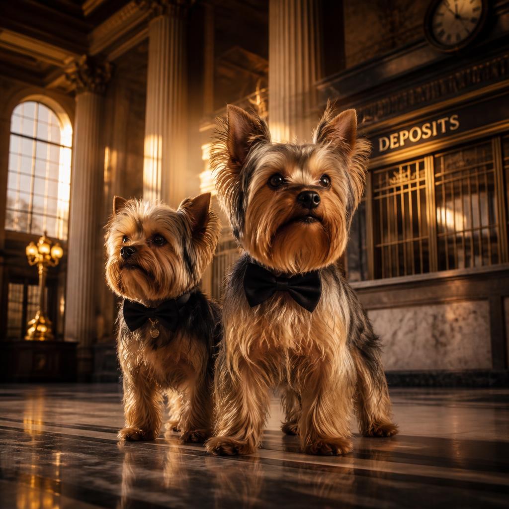 Two Yorkshire Terriers on the Upper East Side of New York City